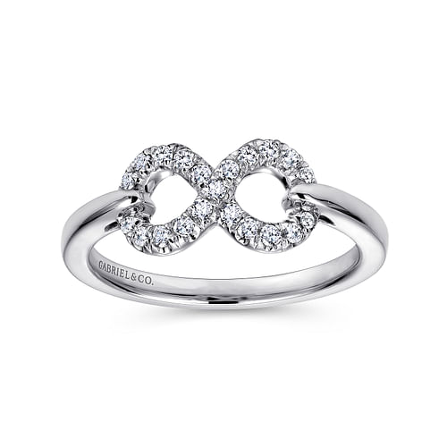 925 Sterling Silver White Sapphire Infinity Ring - Shot 4