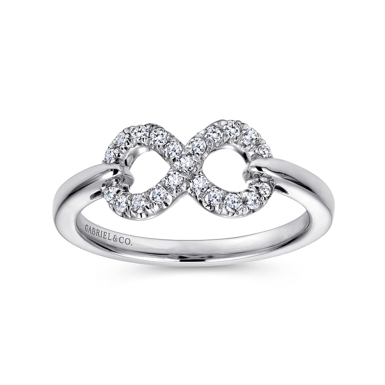 925 Sterling Silver White Sapphire Infinity Ring - Shot 4