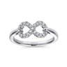 925 Sterling Silver White Sapphire Infinity Ring