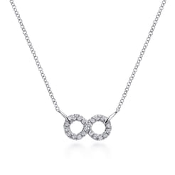 925 Sterling Silver White Sapphire Infinity Symbol Pendant Necklace