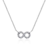 925 Sterling Silver White Sapphire Infinity Symbol Pendant Necklace