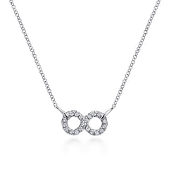 925 Sterling Silver White Sapphire Infinity Symbol Pendant Necklace