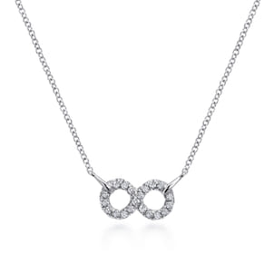 925 Sterling Silver White Sapphire Infinity Symbol Pendant Necklace