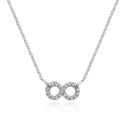 925 Sterling Silver White Sapphire Infinity Symbol Pendant Necklace