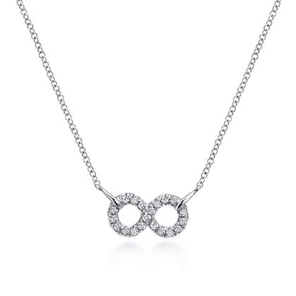 925 Sterling Silver White Sapphire Infinity Symbol Pendant Necklace