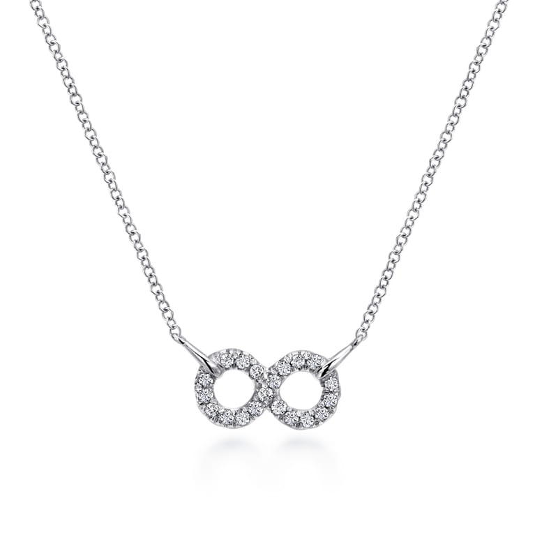 925 Sterling Silver White Sapphire Infinity Symbol Pendant Necklace - Shot 1