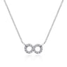 925 Sterling Silver White Sapphire Infinity Symbol Pendant Necklace