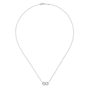 925 Sterling Silver White Sapphire Infinity Symbol Pendant Necklace