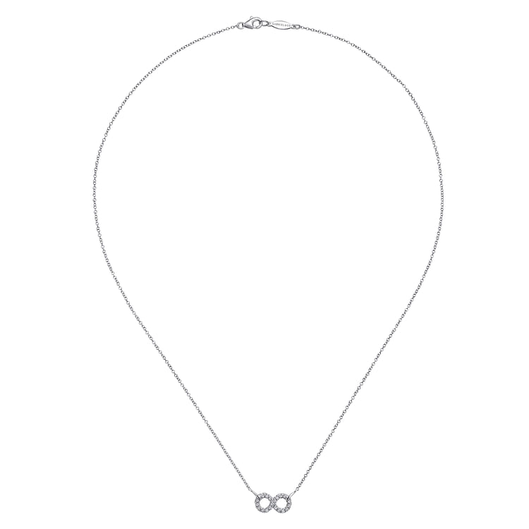 925 Sterling Silver White Sapphire Infinity Symbol Pendant Necklace