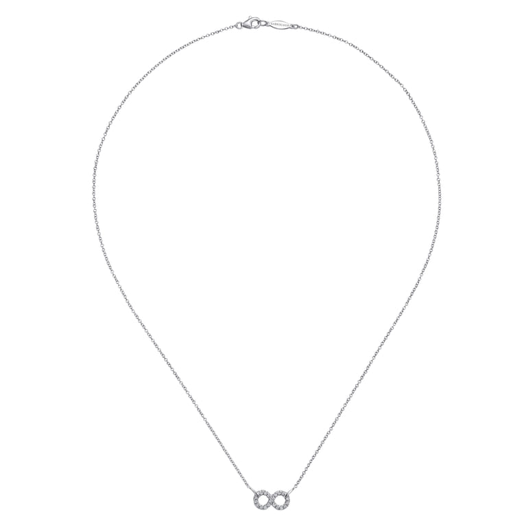 925 Sterling Silver White Sapphire Infinity Symbol Pendant Necklace - Shot 2