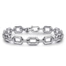 925 Sterling Silver White Sapphire Link Chain Bracelet