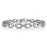 925 Sterling Silver White Sapphire Link Chain Bracelet