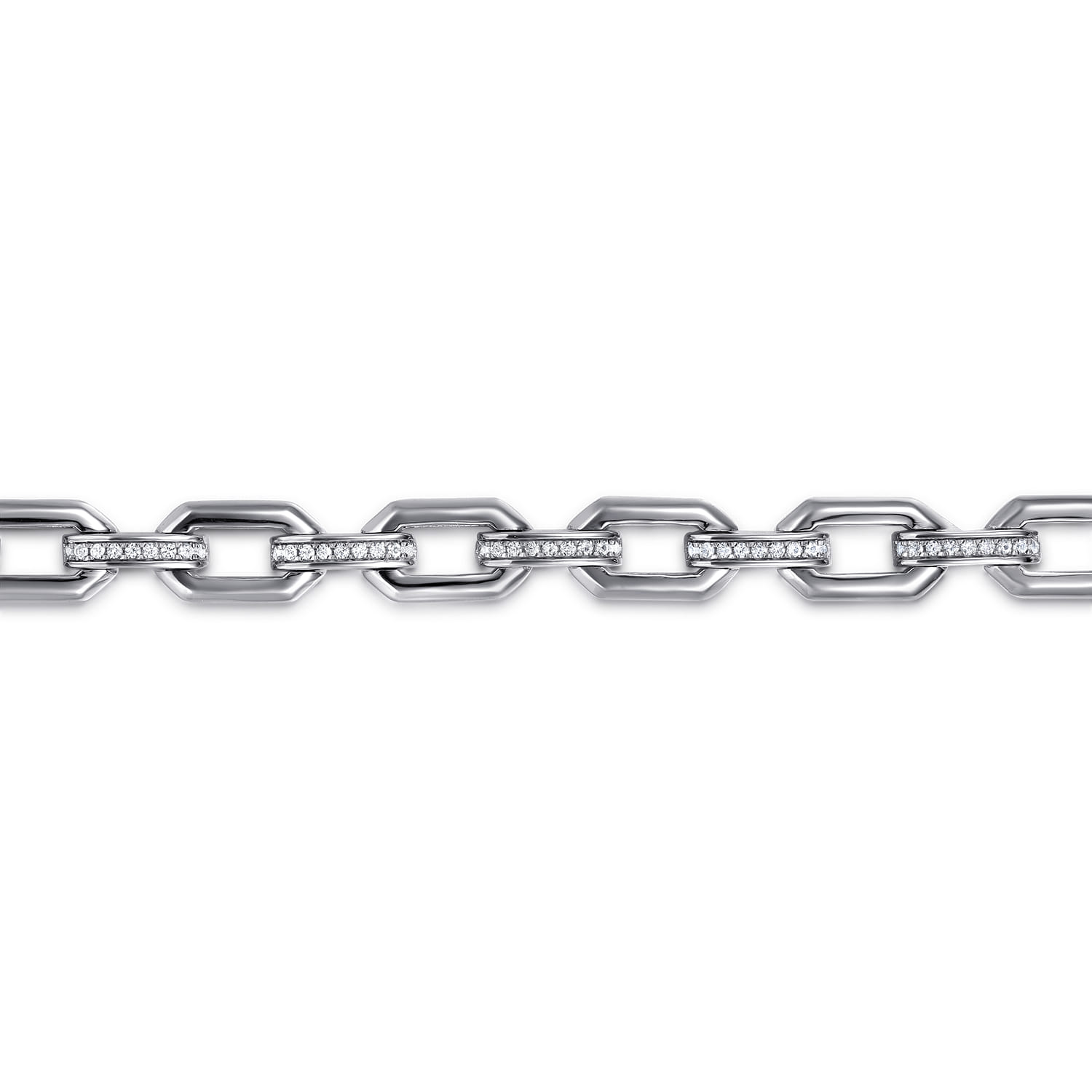 925 Sterling Silver White Sapphire Link Chain Bracelet - Shot 2