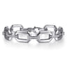 925 Sterling Silver White Sapphire Link Chain Bracelet