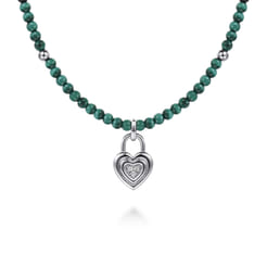 925-Sterling-Silver-White-Sapphire-Lock-and-Malachite-Bead-Pendant-Necklace1