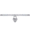 925 Sterling Silver White Sapphire Lock and Moon Stone Bead Bracelet