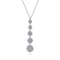 925 Sterling Silver White Sapphire Long Pendant Necklace