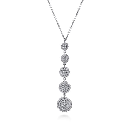 925 Sterling Silver White Sapphire Long Pendant Necklace