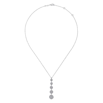 925 Sterling Silver White Sapphire Long Pendant Necklace