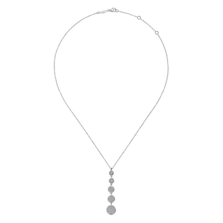 925 Sterling Silver White Sapphire Long Pendant Necklace - Shot 2
