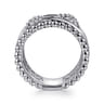 925 Sterling Silver White Sapphire Multi Row Bujukan Easy Stackable Ring