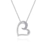 925 Sterling Silver White Sapphire Open Heart Pendant Necklace