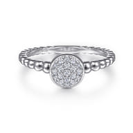 925 Sterling Silver White Sapphire Pave Bujukan Ring