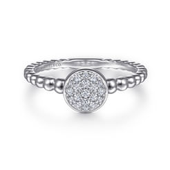 925 Sterling Silver White Sapphire Pavé Bujukan Ring