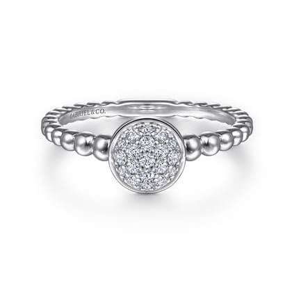 925 Sterling Silver White Sapphire Pave Bujukan Ring