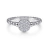 925 Sterling Silver White Sapphire Pave Bujukan Ring - 0.2 ct