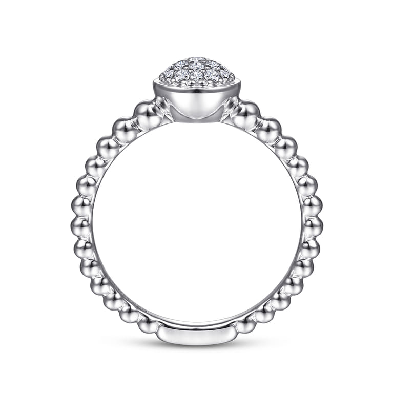 925 Sterling Silver White Sapphire Pave Bujukan Ring - 0.2 ct - Shot 2