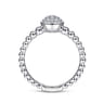 925 Sterling Silver White Sapphire Pave Bujukan Ring - 0.2 ct