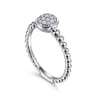 925 Sterling Silver White Sapphire Pave Bujukan Ring - 0.2 ct