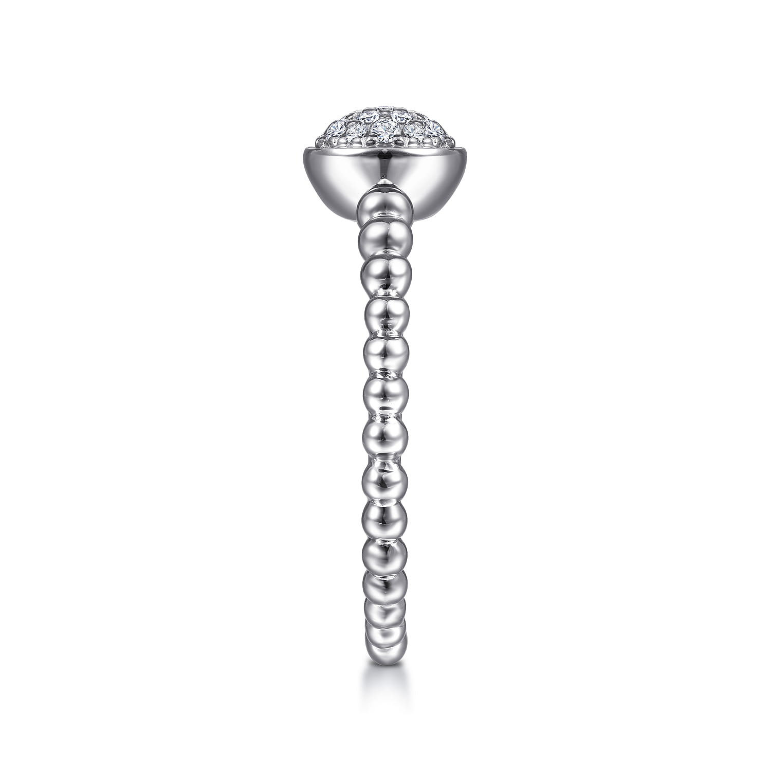 925 Sterling Silver White Sapphire Pave Bujukan Ring - 0.2 ct - Shot 4