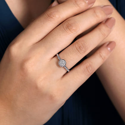 925 Sterling Silver White Sapphire Pave Bujukan Ring