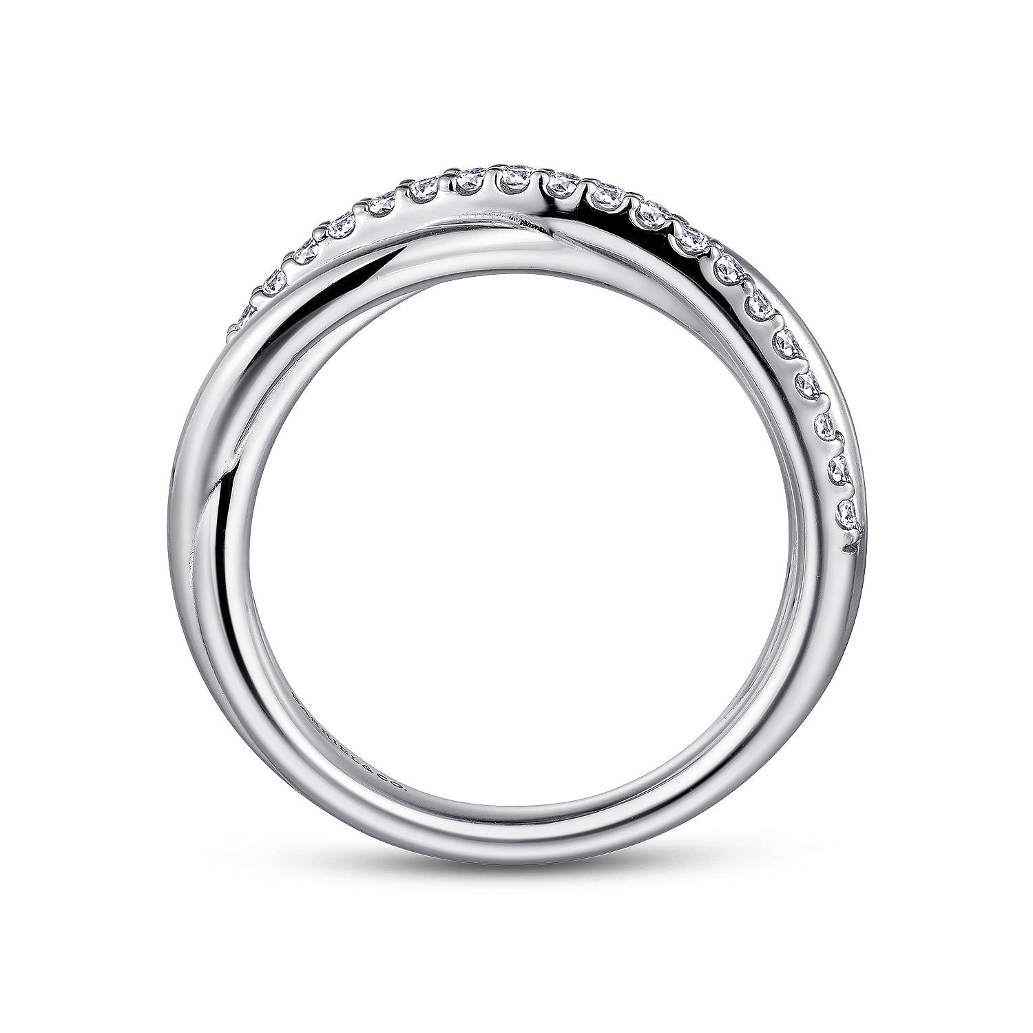 925 Sterling Silver White Sapphire Pave Criss Cross Ring - Shot 2
