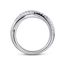 925 Sterling Silver White Sapphire Pave Criss Cross Ring