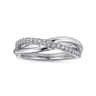 925 Sterling Silver White Sapphire Pave Criss Cross Ring