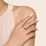 925 Sterling Silver White Sapphire Pave Criss Cross Ring