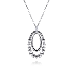 925 Sterling Silver White Sapphire Pendant Necklace