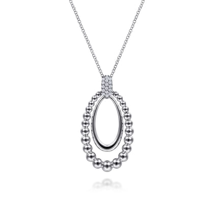 925 Sterling Silver White Sapphire Pendant Necklace