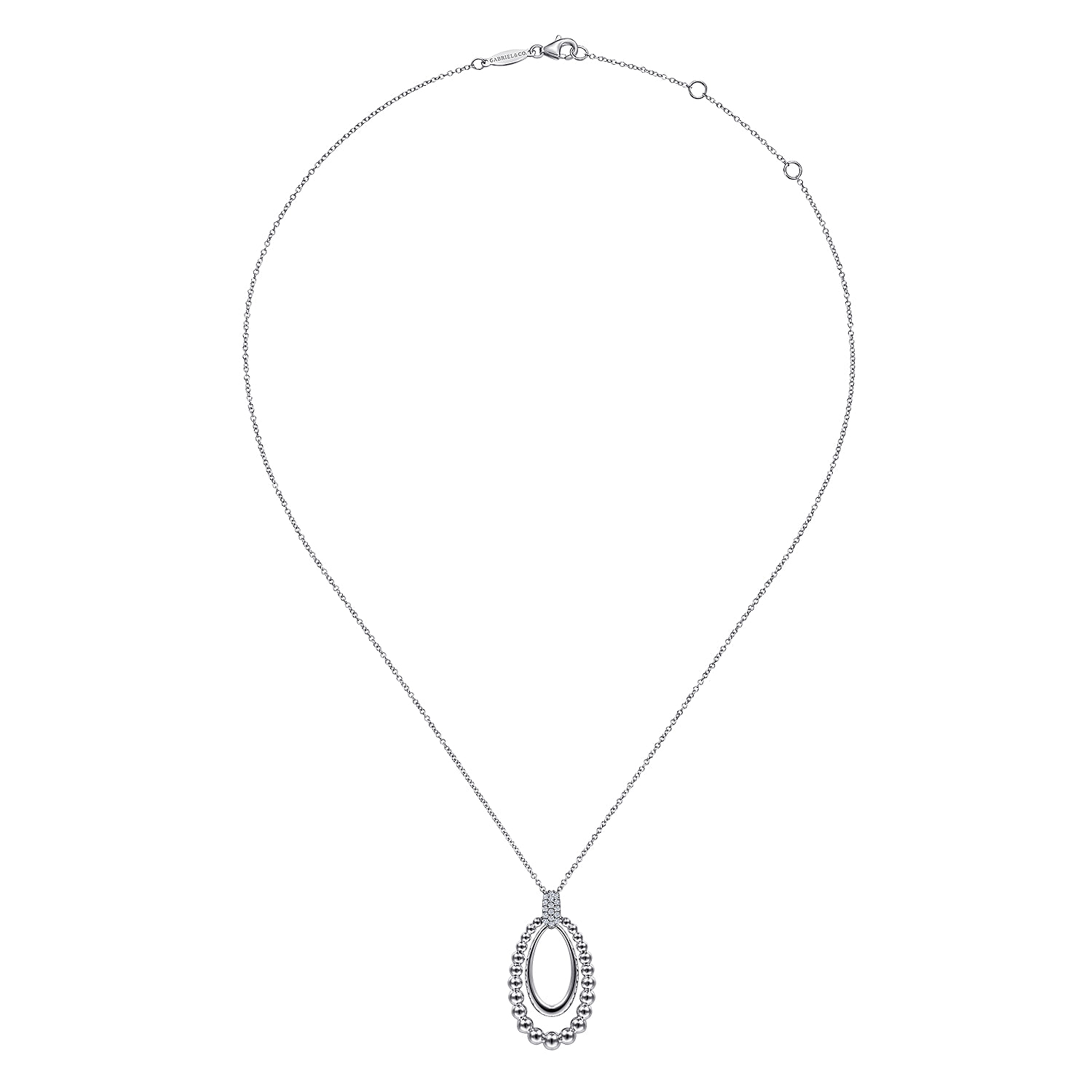 925 Sterling Silver White Sapphire Pendant Necklace