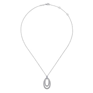 925 Sterling Silver White Sapphire Pendant Necklace