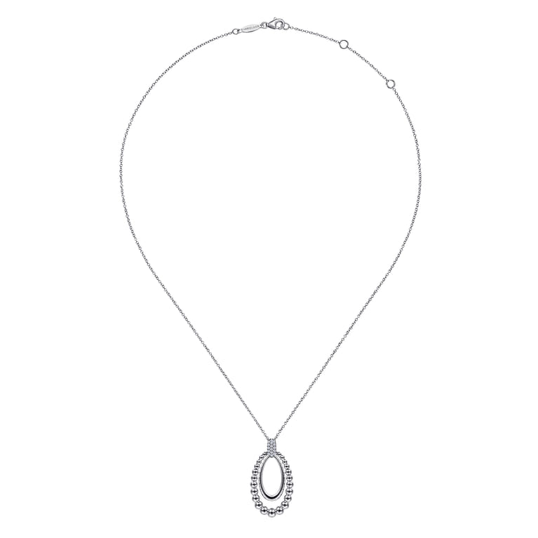925 Sterling Silver White Sapphire Pendant Necklace - Shot 2
