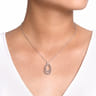 925 Sterling Silver White Sapphire Pendant Necklace