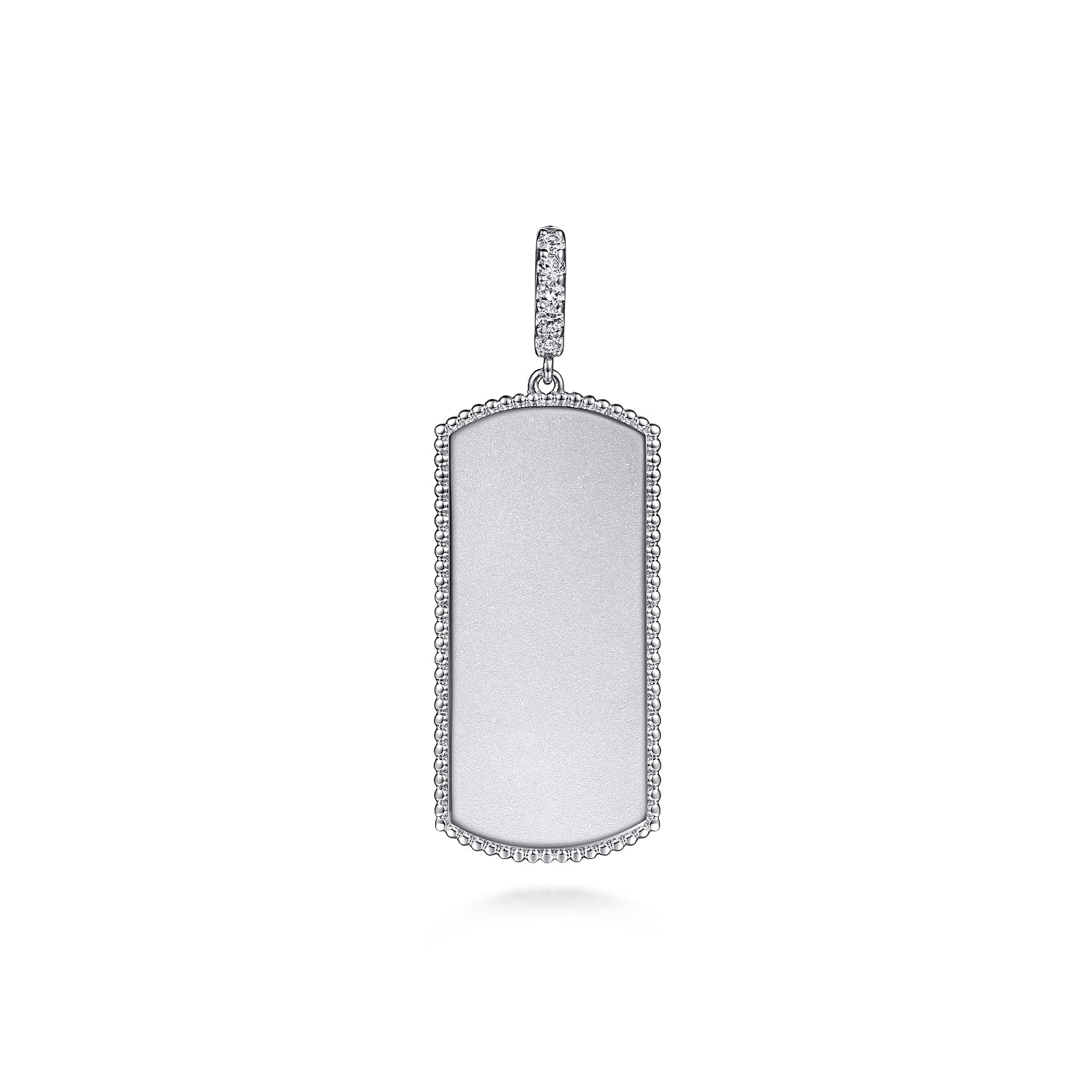 925 Sterling Silver White Sapphire Personalized Medallion Pendant With Detachable Bail - Shot 1
