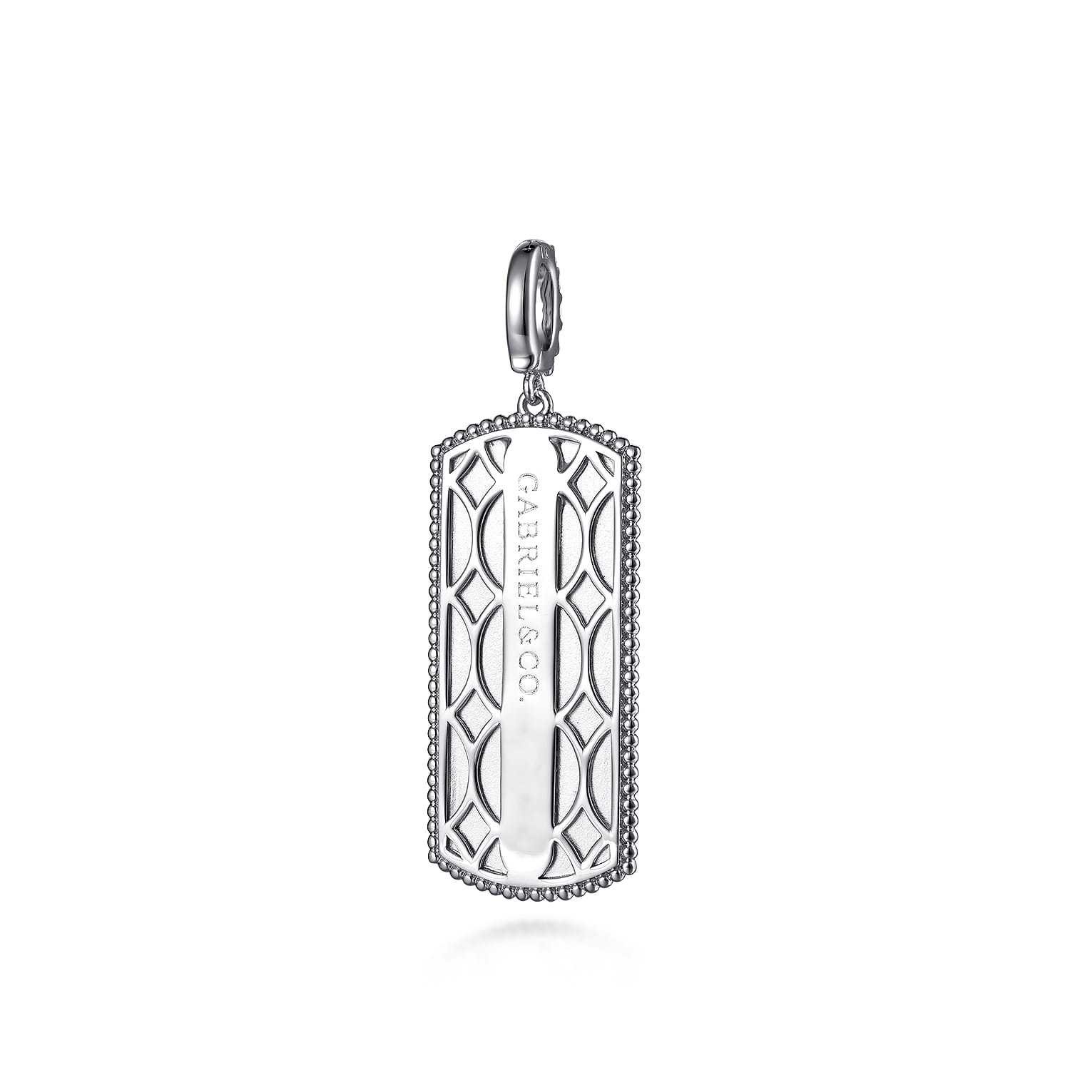 925 Sterling Silver White Sapphire Personalized Medallion Pendant With Detachable Bail - Shot 2