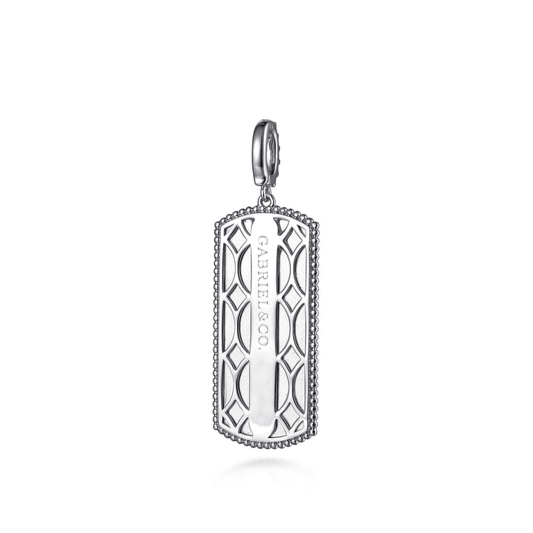 925 Sterling Silver White Sapphire Personalized Medallion Pendant With Detachable Bail - Shot 2
