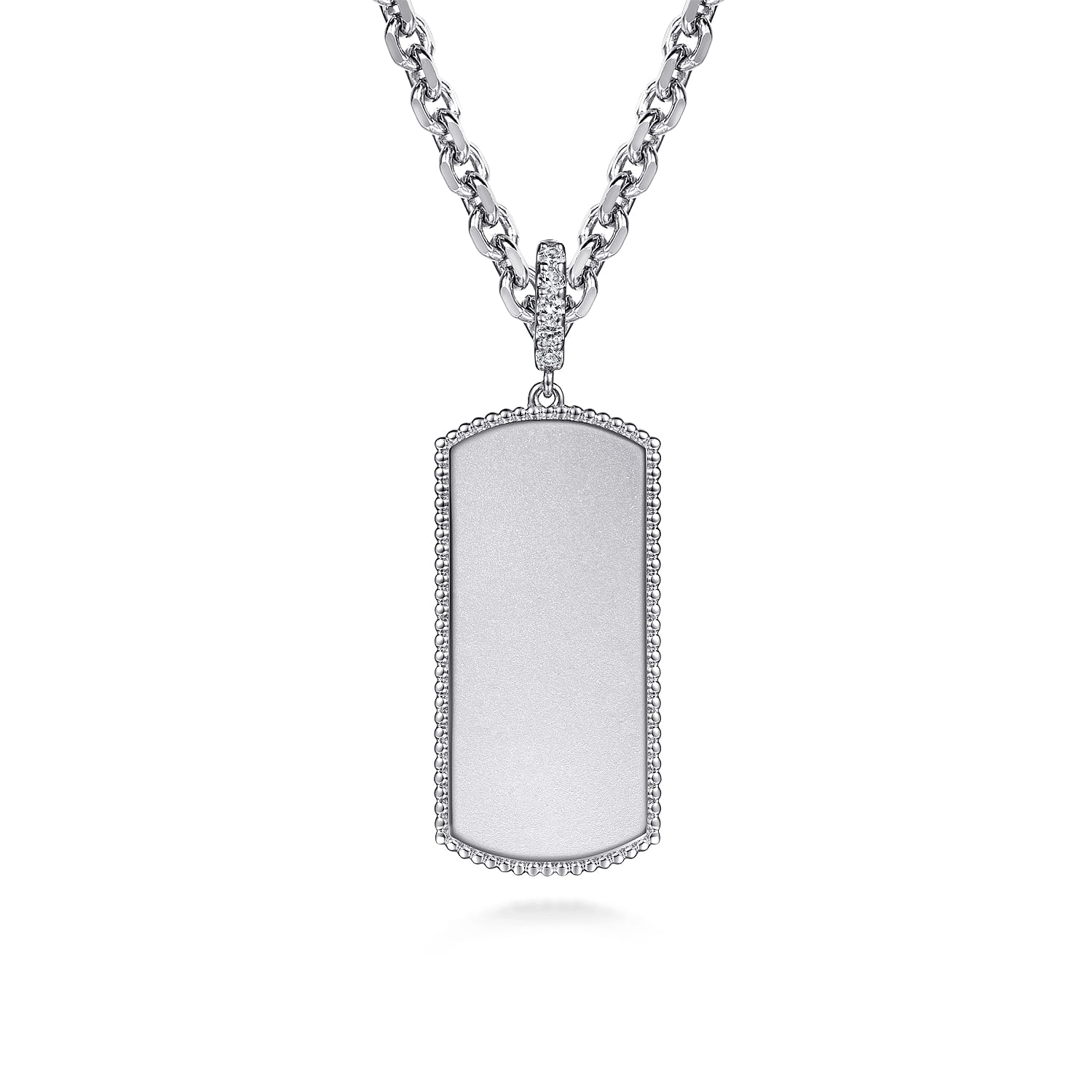 925 Sterling Silver White Sapphire Personalized Medallion Pendant With Detachable Bail - Shot 3