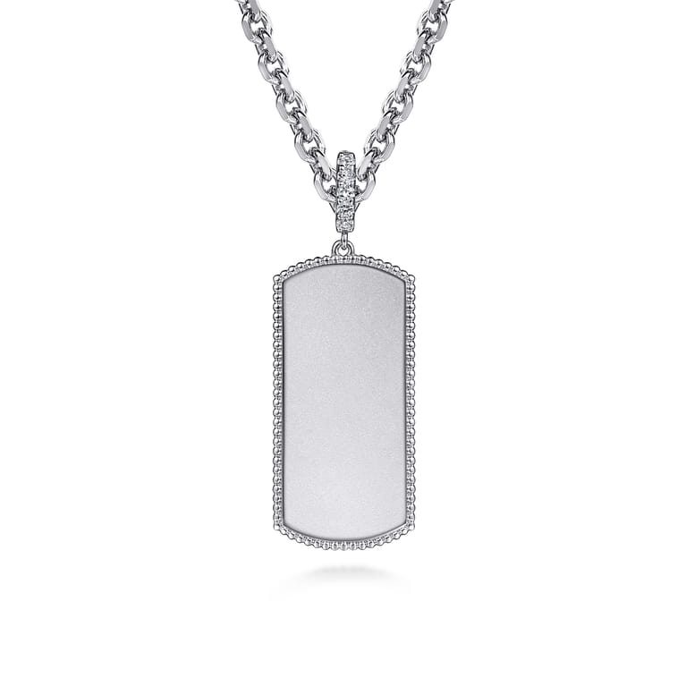 925 Sterling Silver White Sapphire Personalized Medallion Pendant With Detachable Bail - Shot 3